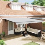 Copertină cu Antracit 4,5 × 3,5 m Metal GartenMobel Dekor