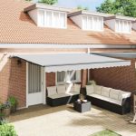Copertină cu Manual Antracit 5 x 3 m Metal GartenMobel Dekor