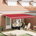Material de înlocuire pentru copertină Roșu 450 × 300 cm Pânză GartenMobel Dekor