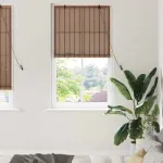 Jaluzea pentru Fereastră cu perdele Maro 100 x 220 cm Bambus GartenMobel Dekor