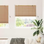 Rulou textil cu perdele Manual Maro deschis 140 x 220 cm Bambus GartenMobel Dekor