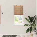 Rulou textil cu perdele Manual Maro deschis 60 x 160 cm Bambus GartenMobel Dekor