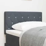 Tăblie din Catifea Argyle cu headboard Gri închis 80 cm Catifea GartenMobel Dekor