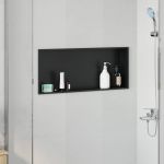 Nisă de Duș Negru 75 x 30 x 9.5 cm Oţel inoxidabil GartenMobel Dekor