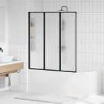 Paravan de duș Manual Negru 132 x 2 x 140 cm Aluminiu GartenMobel Dekor
