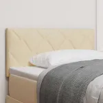 Tăblie din Țesătură Geometric cu headboard Crem 90 cm țesătură GartenMobel Dekor