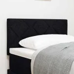 Tăblie din Țesătură Geometric cu headboard Negru 80 cm țesătură GartenMobel Dekor