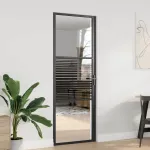 Ușă de interior Negru 76 x 201.5 cm Sticlă securizată, Aluminiu GartenMobel Dekor