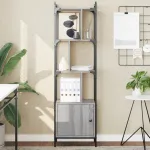 Bibliotecă cu ușă gri sonoma 44,5x30x154,5 cm lemn compozit GartenMobel Dekor