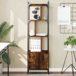Bibliotecă cu ușă stejar fumuriu 44,5x30x154,5 cm lemn compozit GartenMobel Dekor