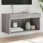 Comodă TV cu lumini LED, gri sonoma, 60x30x30 cm GartenMobel Dekor