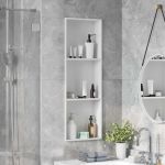Nisă de Duș Alb 90 x 30 x 9.5 cm Oţel inoxidabil GartenMobel Dekor