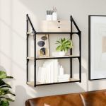 Raft cu 3 niveluri stejar sonoma 60x21x78,5 cm, lemn prelucrat GartenMobel Dekor