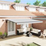 Copertină cu Manual Antracit 4.5 x 2.5 m Metal GartenMobel Dekor