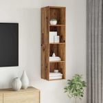 Dulap pentru TV Montat pe Perete Lemn vechi 37 x 37 x 142.5 cm GartenMobel Dekor