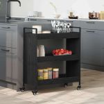 Troler de Bucătărie Stejar negru 70 x 30 x 82 cm Lemn compozit GartenMobel Dekor