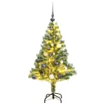 Brad Crăciun artificial, 150 LED/globuri/zăpadă pufoasă, 150 cm GartenMobel Dekor