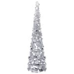 Brad de Crăciun artificial tip pop-up, argintiu, 180 cm, PET GartenMobel Dekor