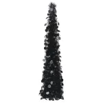 Brad de Crăciun artificial tip pop-up, negru, 120 cm, PET GartenMobel Dekor