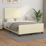 Cadru de pat cu tăblie, crem, 120x200 cm, piele ecologică GartenMobel Dekor