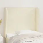 Tăblie de pat cu aripioare, crem, 103x23x118/128 cm, piele eco GartenMobel Dekor