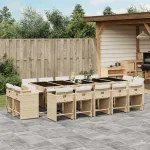 Set mobilier de grădină cu perne, 15 piese, bej, poliratan GartenMobel Dekor