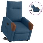 Fotoliu electric rabatabil cu ridicare, albastru, textil GartenMobel Dekor