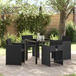 Set de masă pentru grădină 5 pcs Negru poliratan GartenMobel Dekor