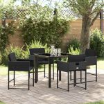 Set de masă pentru grădină 5 pcs Negru poliratan GartenMobel Dekor