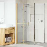 Perete de duș Walk-in Altele auriu și transparent 70 x 190 cm GartenMobel Dekor