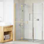 Perete de duș Walk-in Altele auriu și transparent 80 x 190 cm GartenMobel Dekor