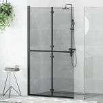 Perete de duș Walk-in Negru și transparent închis 110 x 190 cm GartenMobel Dekor