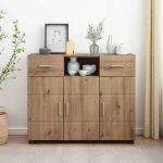 Bufet cu ușă stejar artizanal 88.5 x 30.5 x 73 cm Lemn compozit GartenMobel Dekor