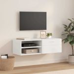 Cabinet TV cu sertar Alb 100.5 x 39 x 30 cm Lemn compozit GartenMobel Dekor