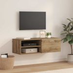 Cabinet TV stejar artizanal 100.5 x 39 x 30 cm Lemn compozit GartenMobel Dekor