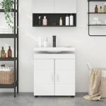 Cabinet pentru chiuvetă de baie cu ușă Alb 60 x 34 x 63 cm GartenMobel Dekor