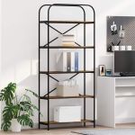 Raft pentru cărți Stejar afumat 80 x 30 x 183 cm Lemn compozit GartenMobel Dekor