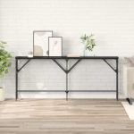 Masă de consolă Stejar negru 180 x 29 x 75 cm Lemn compozit GartenMobel Dekor