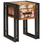 Măsuță laterală 30 x 30 x 40 cm Lemn reciclat solid și metal GartenMobel Dekor