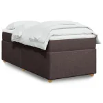 Pat box spring cu saltea, maro închis, 80x200 cm, textil GartenMobel Dekor