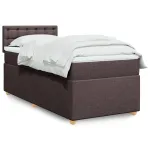 Pat box spring cu saltea, maro închis, 80x200 cm, textil GartenMobel Dekor