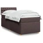 Pat box spring cu saltea, maro închis, 80x200 cm, textil GartenMobel Dekor