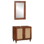Mobilier pentru baie cu ușă 2 pcs 62 x 33 x 58 cm Lemn de mango solid GartenMobel Dekor