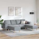 Set de canapea 3 pcs Gri deschis țesătură GartenMobel Dekor