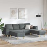 Set de canapea 3 pcs Gri închis țesătură GartenMobel Dekor