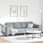 Set de canapea Gri deschis țesătură GartenMobel Dekor