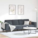 Set de canapea Gri închis Catifea GartenMobel Dekor