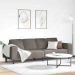 Sofa din material textil Gri deschis 208 cm Țesătură de catifea GartenMobel Dekor