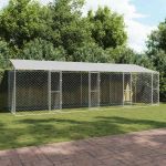 Cușcă pentru câine Argintiu 800 x 200 x 256 cm Oțel Galvanizat GartenMobel Dekor