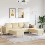 Set de canapea 3 pcs Crem țesătură GartenMobel Dekor